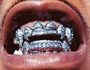 Teeth with icy grill