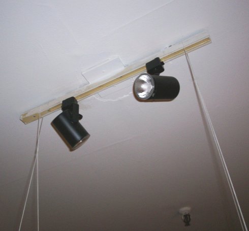 Track lighting used for drying