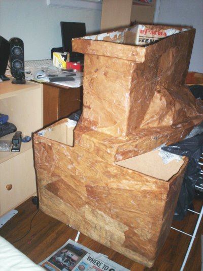 Toilet with drying papier-mache