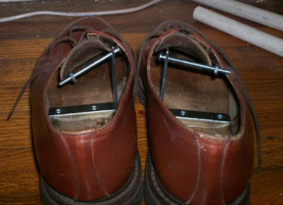 Shoes with mounting hardware
